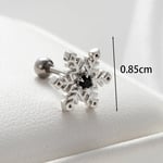 Silver color / 1 Piece Simple Series Classic Snowflake Silver Color Women's Stud Earrings Picture2